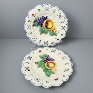 B. Altman Hand Painted Mixed Fruit Vintage Plates- Set of Two